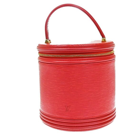 LOUIS VUITTON LV Logo Cannes Hand Vanity Bag Epi Leather Red M48037 80YH398 - Picture 1 of 16